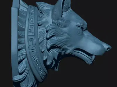 wolf sculpture 3D print model shop