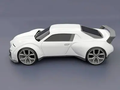 Retrofuturistic concept car 3D model