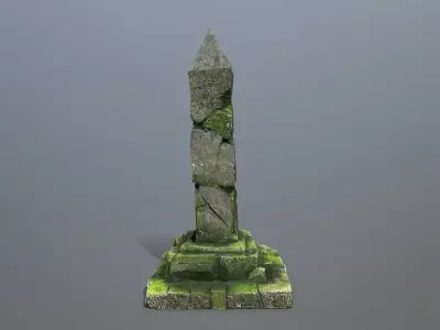 pillar Low-poly 3D model 3