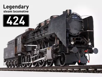 Mav Class 424 with railroad 3D model