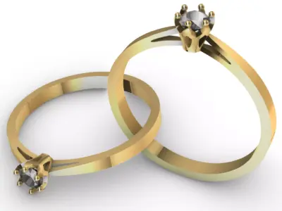 Ring Solitaire R-001 3D print model