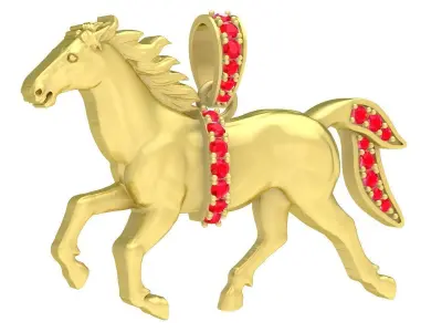 Luxury Horse Pendant Jewelry Design  3907 3D print model