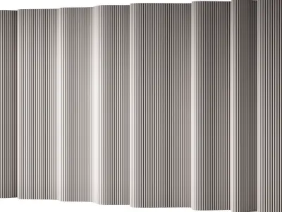 433 wall composition 14 wave fluted raised wood Reeded Panels 01 3D model