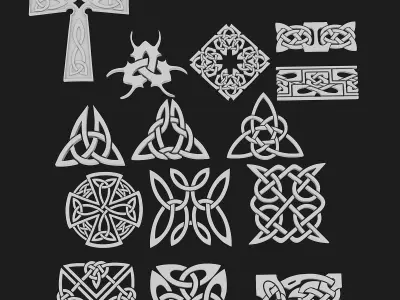 Celtic ornament pack 3 model 3D model