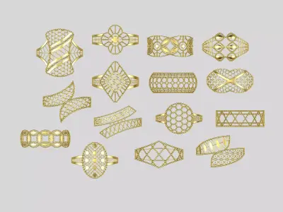Gold rings lightweight  3D print model