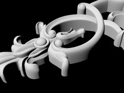 Central decor ornament for furniture 3D model 540