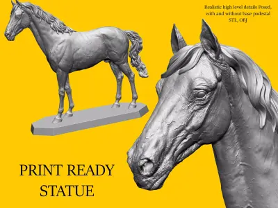 Horse print ready model 3D print model
