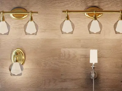 4 Set Interior Lights Low-poly 3D model