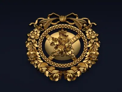 Classic decor ornament v-3D model 25 3D model