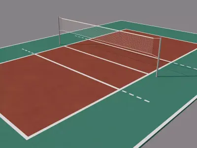 Volleyball Court Low-poly 3D model