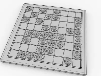 Reversi board game - go 3D model