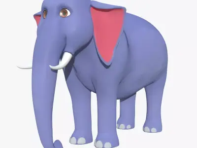 3D Cartoon Elephant Low-poly 3D model