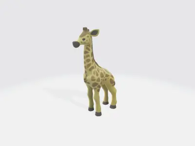 Giraffe cartoon Low-poly 3D model