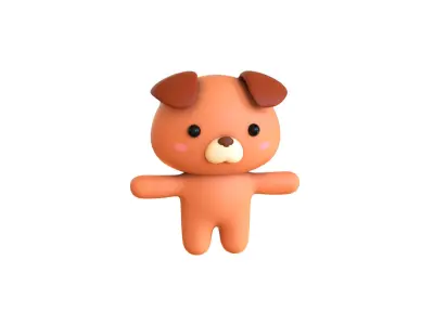 Character001 Chubby Bear Low-poly 3D model