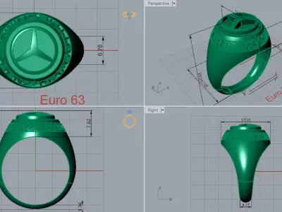 Luxury man ring Mercedes-Benz design model mr0041 3D print model