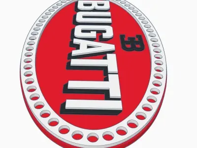 Bugatti logo multi color 3D print model