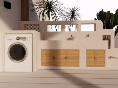 Bathroom Cabinet With Sink -B4 3D model