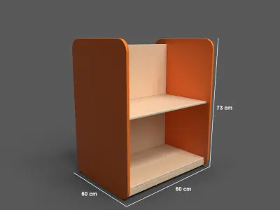 Medium Shelf Orange Low-poly 3D model