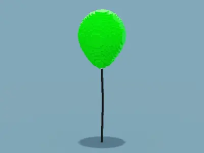 VoxelGreen Balloon Low-poly 3D model