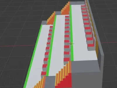 Tribune model Low-poly 3D model