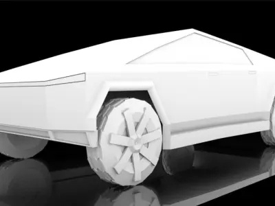 Cyberr  Truck Low-poly 3D model