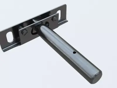 Hinge set of metal brackets Free low-poly 3D model
