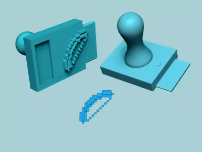 Stamp 88 Minecraft Bow - Fondant Decoration Maker Toy 3D print model