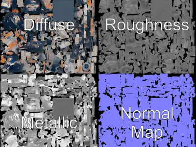 Industrial Steampunk Machine Model Pack Low-poly 3D model