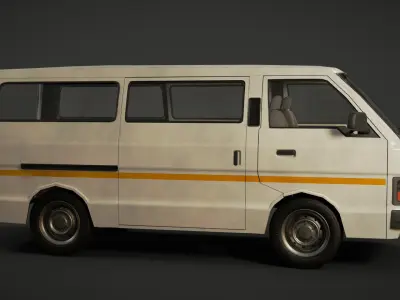 toyota hiace van Low-poly 3D model