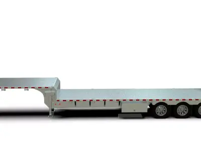 53ft Stepdeck Trailer 3D Model with Animated  Bi-Fold Ramps 3D model