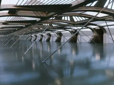 Concrete Corridor Scene - Architectural Background - V1U10 3D model