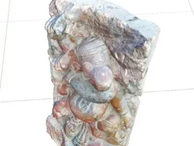 Dancing Marble Ganesha Sculpture 3d Model - 3d Sculpture 3D model