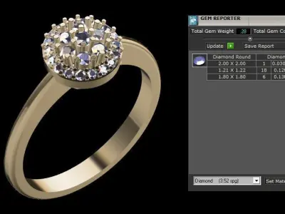 Diamond Ring 3D print model 38