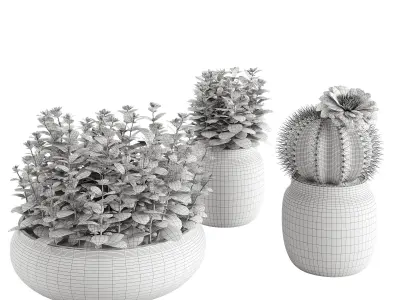 Set Ronan Ficonstone Indoor vs Outdoor Planters small 3D model