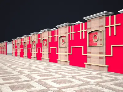 wall design Low-poly 3D model
