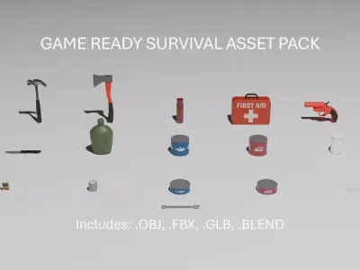 GAME READY SURVIVAL ASSET PACK Free low-poly 3D model