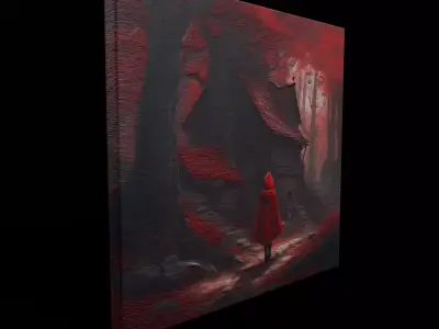 Red Riding Hood Four Painting  Low-poly 3D model