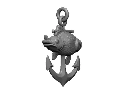 goldfish anchor pendant 3D print model