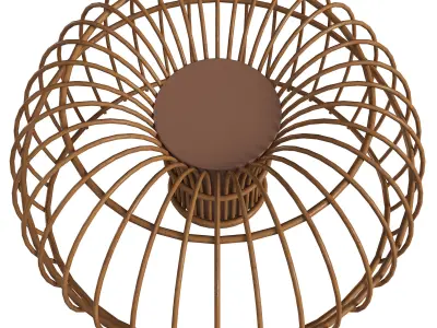 Wicker seat Low-poly 3D model