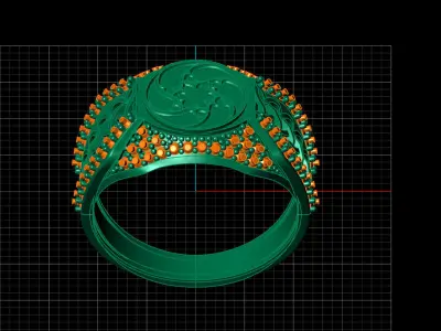 Print Ready STL 3DM  Gents Rings Diamond Men Ring  3D print model 118