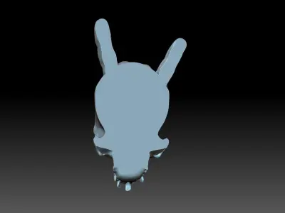 Skull with horns bas relief 3D print model