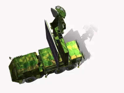 astros 2020 6x6 radar avibras Low-poly 3D model