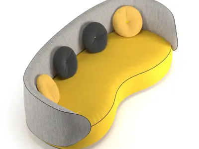 Sofa with pillows Fusion Bean by CTS Salotti 3D model