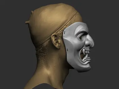 Mempo Japanese Samurai Mask 3D print model