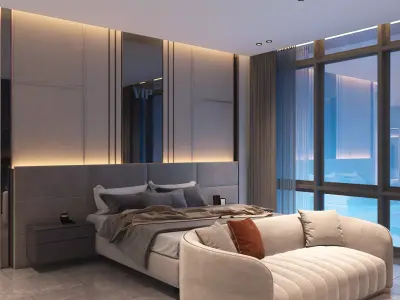 luxury master bedroom 3D model