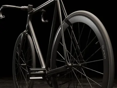 High quality Sport Bike black Low-poly 3D model