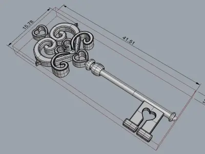 Old key pendant 3D print model