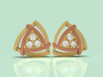 Diamond Top Earring - 0012 3D print model