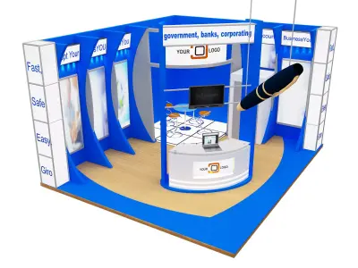 Booth Exhibition Stand a595b 3D model
