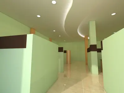 interior bank modeling 3D model